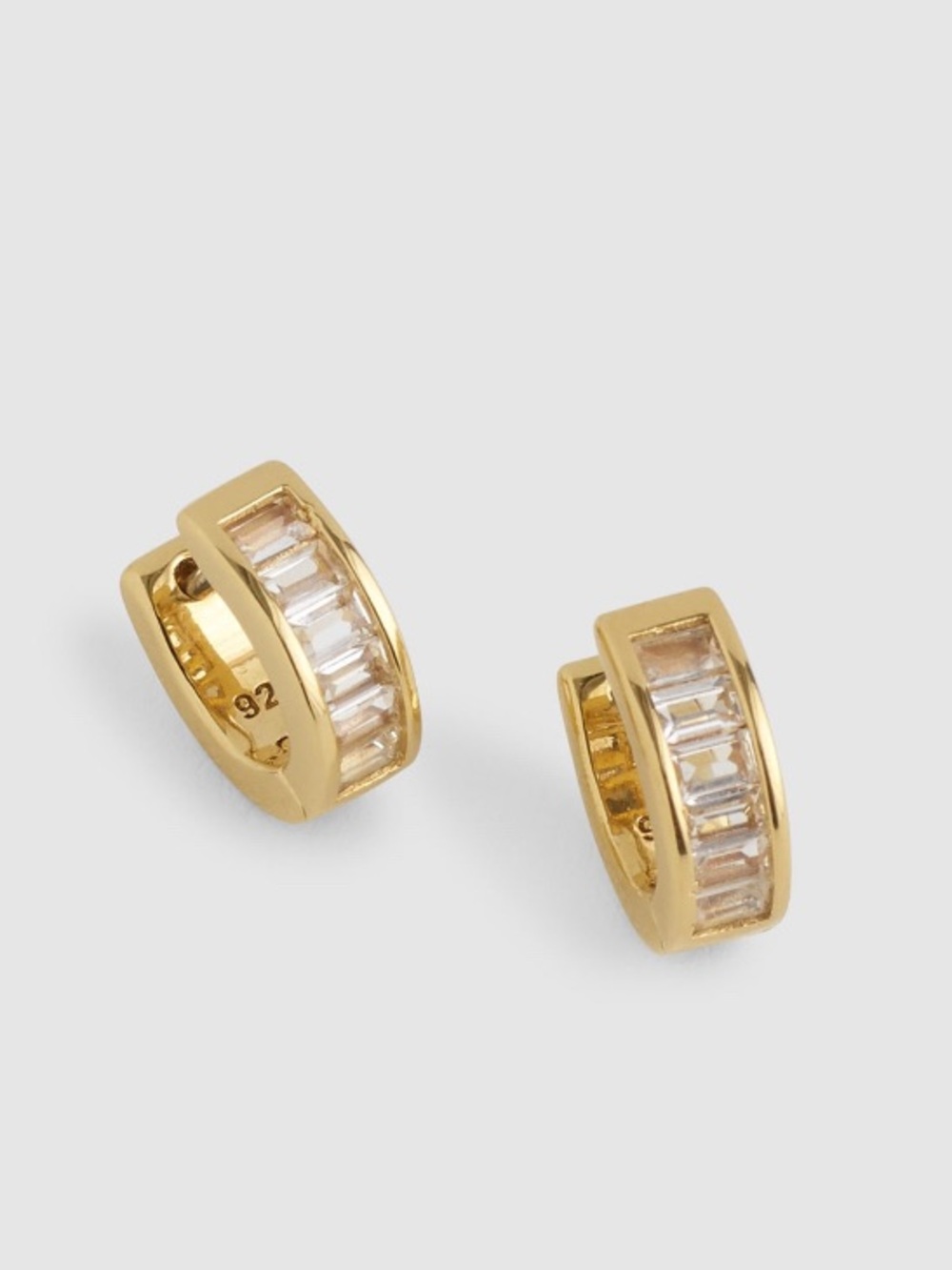 Madewell Demi-Fine Baguette Crystal Huggie Hoop Earrings